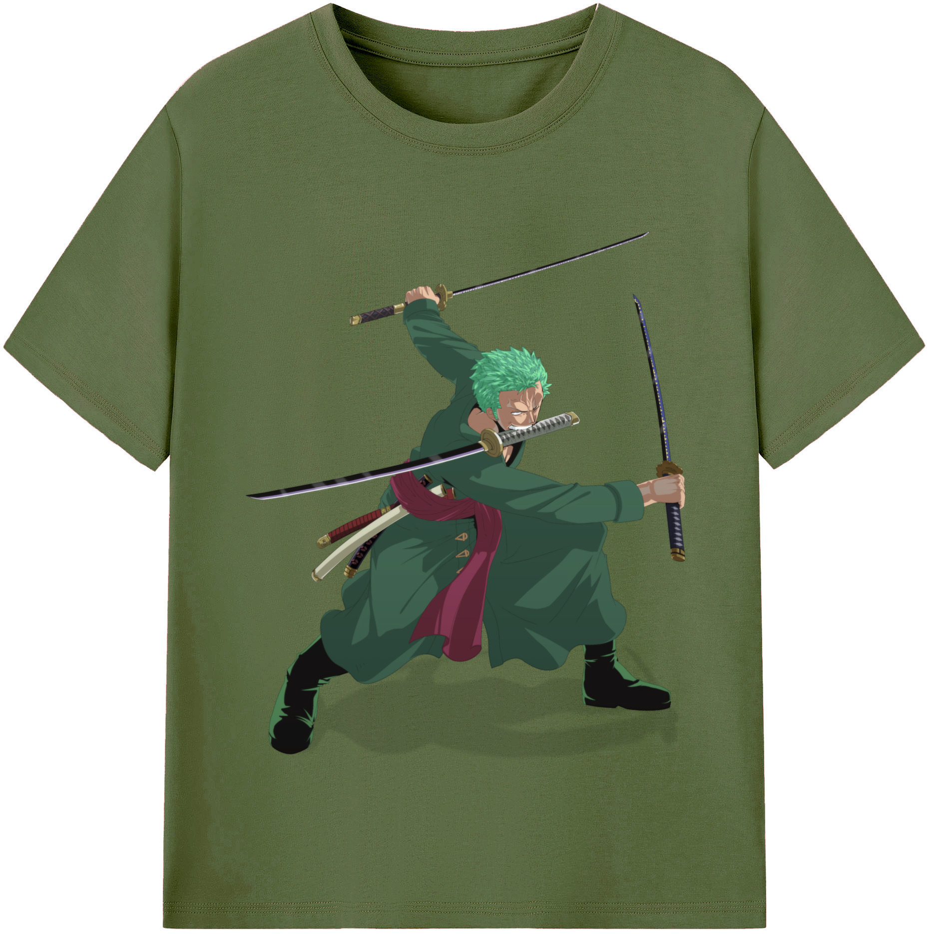 ワンピース ロロノア・ゾロ ONE PIECE Roronoa Zoro 綿100％半袖Tシャツ（フロントプリント）